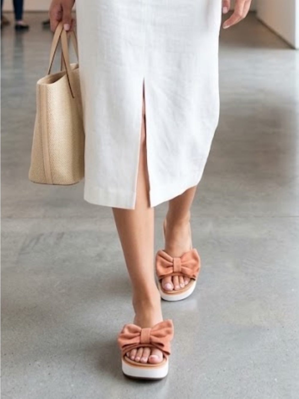 UGG Women's Bow-Front Slide Sandals in Rust